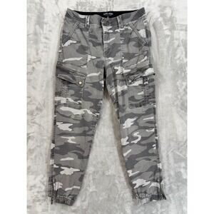 Mac and Me Camo Cargo Pants Womens 10 Jogger Crop Ankle Elastic Waist Utility